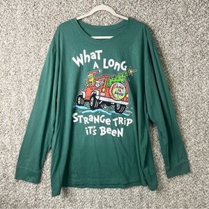 Life Is Good T-Shirt Men’s XXXL Crusher Green Grinch Jeep Christmas Long Sleeve